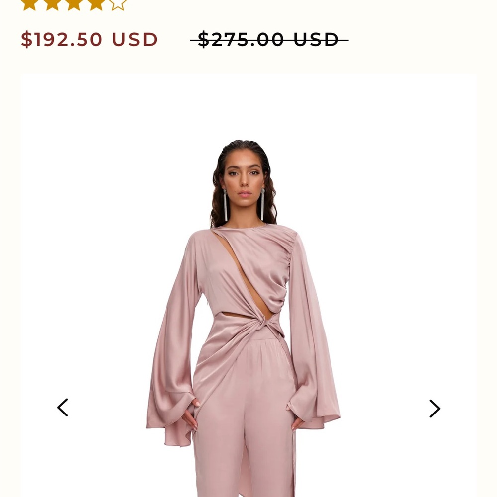 Elegant Pink Cutout Jumpsuit Pant